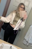 The only thing I would change about the shirt maybe is the material. it's a lot more sheer and silky than you would expect, but it is absolutely adorable and looks so good with high waisted jeans and skirts! Wish I had a better picture to show but definitely amazing and definitely true to size but also tight in all the right ways. - Stephanie N.