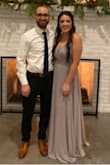 Ordered a bunch of dresses for a winter wedding where I was a PA & this was the one I ended up going with! The front of the top was a little loose (had to use sticky tape) and the dress was really long, but it ended up being great! I personally might have chosen the other color that I ordered in this dress, but gray went better with the guy's blue suits. - Taylor S.
