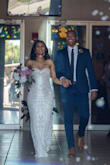 This dress is perfect!! I wanted a wedding dress that was simple, but very detailed and this is that!! I typically wear a medium, but I ordered a small because the material looked stretchy... so glad I did because the small hugged my curves in all the right places!! I felt like a princess on my big day! - Maryah S.