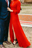 I got so many compliments on this dress. It fit like I got it tailored, people were so surprised when they asked and I said this was how it came. It felt expensive and high quality for the price. I enjoyed how it was conservative but still sexy. The length was perfect with the classic black heels. I'm small in the waist and a little curvier in my lower body. The snug fit in the waist area worked perfectly for me. - Kaitlin E.