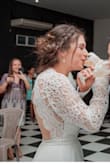 The dress is great quality for the price! My only warning is that it fits pretty big. I am usually a medium, so I initially ordered the medium and it was huge, especially in the arms. I exchanged it for a small, which fit better, but was still big in the arms/shoulders. - Laura M.