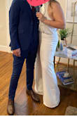 This is the gown I used for my civil, small wedding ceremony. Everybody loved it, and I fell so confortable in it! Keep in mind that it is a little long, but I'm short, I had to cut 2 inches and still wear heels for ir to fit, but I loved it! - Salome A.