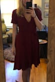 I just love this dress! It's super flattering, the material is nice and flowy, and I love the length. I had to pin the top part because it shows a lot of cleavage, but I ordered a size smaller than I usually do so that's to be expected. I've already worn it twice! - Miranda F.
