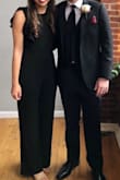 I absolutely loved this jumpsuit! It fit like a glove! I was able to wear small heels, and it wasn't too short or long in length! I got so many compliments throughout the evening. Highly recommend! The picture doesn't do it justice! - Kathryn J.