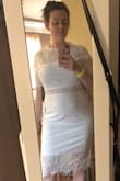 Great dress! Very flattering and very pretty. I have a post baby belly and it still looked nice. - Melanie S.