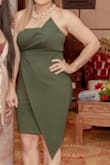This dress was very comfortable because it's a bit stretchy. Hugs the body nicely, hiding any imperfections. I received many compliments. - Techana C.