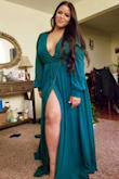 Love love the dress! Used it for my engagement photo shoot and just loved the heaviness of the dress, perfect for a winter or fall photo shoot! It is a little low cut but if your boobs aren't too big, just put some double sided tape and You'd  be fine. It's also quite long for someone who is 5'4 but you can get it hemmed. All in all, beautiful dress and looks great in all shapes and sizes :) - Mariel C.