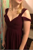 My sister ordered many lulus dresses as maid of honor options, and for some reason this one was too tight. She got mediums in all other and they fit great but this one was hard to zip in the back and squeezed so much to give extra cleavage. She will probably order another in large! - Vicki M.