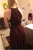 My sister loved this dress and it's a top contender for maid of honor, however the top was made incorrectly, and it slightly lopsided, which you can see in how much armpit skin is showing on each side. Otherwise, she liked the dress! - Vicki M.