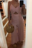 I wasn't sure if I would like the cutout in front, but it's fun and different! I'm glad I purchased this. It's a bit duller in color IRL. I ordered a medium because of my hips/butt but it's a bit big elsewhere but not so much that I'd size down personally. - Gianna C.