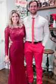 I originally bought this dress in a size XS because I wanted it to hug like a glove, but ended up returning it for a size Small. I have an athletic, CrossFit body, so large upper body, small waist, and thick legs. The XS simply did not fit my shoulders. The small fit better in the shoulders, but was too big in the waist, so I had the waist taken in an inch and about 2 inches taken off the hem. I wore this dress to a Red & White themed Christmas Party. The material is so well made and kept me warm all night. Got a TON of compliments on it. The back is extremely flattering. - Noelle M.