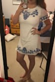 I absolutely love this! It fits true to size, I have a bigger chest (34D) and I thought it would be to tight around my chest but it actually fits perfectly! I'm really happy with it and it's not to short either! I highly recommend! - Amanda S.