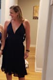 The deep V scared me but everyone has told me this is the one I have to wear. It was a little big in the chest but the adjustable straps helped that. I also purchased some booby tape and it's perfect! This is before the big day...but wrote it as soon as I could! - Jenny R.