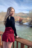 It's super cute and I love the material. The color suits me nicely as well. My only issue is the skirt runs a little large, I almost have to tuck it or safety pin it. But other than that I love it! - Lindsay H.