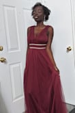 I wore this dress for wedding. I'm a 36 D and had some issues with the chest area. I had to use a pin to keep everything in place. It was also super long even with my high heels. However I received lots of compliments. - Douce K.