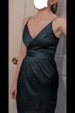 The fabric weight makes this dress feel and look very high end. It's a really flattering color. The only downside for me is it shows a bit too much chest than the event i ordered it for, so I'll sadly be returning. I'd definitely recommend it though! - Sarah T.