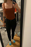 Love the fit and color of this top! It fits a little odd around the bust but that's likely just because I have small boobs - overall it's perfect for a cute and casual look! - Allie G.
