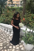 I must say the rep who assisted me online was exceptional. I ordered a size M based on some of the reviews of the persons that had a similar bust, waist, and hip measurement. I was not disappointed, the only issue I had was when it came side I had to give it a little tug to finish zip it up.
The dress looks great on me it's fitted not in a way I can't breathe. Due to my height, it is a little longer in the back but its manageable. - Colleen G.