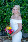 This dress is EVERYTHING!  It was an easy, perfect fit - all I had to do was zip it up!  This white stretchy material was ideal for our beach wedding with no concerns of transparency in the sunlight or when wet.  I feel like I got an amazing value for this amazing dress!  Also easy to clear by washing on cold inside out at home.  I would buy again and I can't wait for the next event when I can order another fabulous dress from Lulus. - Carrie V.