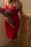 I actually bought this dress for my college graduation. When everybody was wearing white I look great in this red dress loved it !!! - Kristen S.