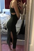 Slit is super cute I sized down and it fits perfect and you can wear a bra with it! - Mackenzie C.