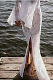 I am a mature bride and this dress was magical. My first dress ($10K) was damaged by the tailor and this was a last resort but what a blessing it was. I'm now grateful the first dress didn't work out. I cannot tell you how many compliments I received and I've already sold the dress to another bride. - Jill F.