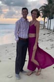 I'm 6'0 and I worried the pants would be too short. NOPE! Pants are magically long enough. I'm also very small chested and the top is perfect. No need to wear a bra, and I tightened the straps for a close fit. Wearing this to a beach rehearsal dinner and cannot wait! - Rachel B.