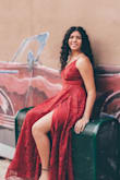 My daughter picked this dress out for her High school Formal. She absolutely loved it! Very comfy and beautiful. We did get the chest area altered due to it being so low cut and her being younger she wasn't comfortable. We also got the waist pulled in a a few inches. Other than that the dress was perfect! - Amerikus L.