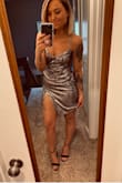 So other than it being a little short/risqué (which honestly for what it's for, I'll just tan and it'll be fine!) this dress is perfection.
I'm pretty curvy, and I ordered a size small. Boooooy am I glad I did that...I can adjust for my small chest, and it still covers my bum. The sequins are also great to hide the problem tummy area, but overall I'm obsessed! - Suzanne O.