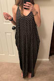 I absolutely love this dress! I wanted a loose maxi to dress up or down and this is perfect for it. My only complaint is how the pockets make you look super wide. Luckily from other reviews I read you can pin the pockets together inside and it worked perfectly - Loren L.