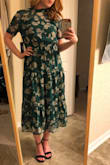 I've been waiting for this dress to come back in my size. So glad I grabbed it. It's lovely. I saw mixed reviews on whether the sizing ran large, small or true so I ordered my regular size small and a medium to try. The small fit just fine so that's what I kept. I'd definitely say it runs true to size. Can't wait to have a chance to wear it! - Jenna F.