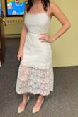 This fit like a glove for my husband and I quick church ceremony. It gives modesty and a flare of sexy with the lace at the bottom. Super comfortable. Too is dark enough you don't need pasties. - Sara B.