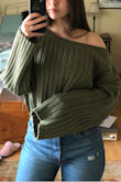 This top is modeled as an 'off the shoulder top, so I try off the shoulder and my hand was hidden by about 4 inches of material! Not to mention the side that wasn't off my shoulder, it was really long as well. This is extra disappointing because it's the second item in my purchase that didn't work in my favor. I follow the measurements and read reviews so I purchased the small. Ugh so wish I got an extra small.. Team Lulu please help - Delanie B.