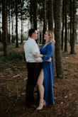 I wanted a dramatic look for my engagement photos and this dress was just the ticket! Doing lots of Blues in my wedding so I wanted my engagement photos to have a pop of blue. It fit perfectly in the waist and had a great flow-y look to it. It was a tad tight in the armpits and biceps, but I have an athletic build and some muscle there, so it's not anything I'm not used to. The thigh slit goes on for days, so I recommend not wearing any short-style undergarments and go for just underwear! - Sarah M.