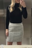 I LOVE how soft this top is and it is very flattering! My only disappointment is that it runs short. Having known that, I would have ordered a small. I can just barely tuck it in to a high waisted skirt or jeans. - Marin G.