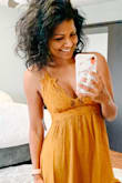 I felt so pretty in this dress especially this color on my skin tone. Wouldn't change anything about it. - Anupa K.
