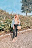 This jacket is sooo comfy! I wore it to the airport, on the plane, throughout my trip, and threw it over a cute top for wine tasting. It's not stiff, it's nice and airy. Closet staple for sure!

I ordered a small and it fit perfect 
For more pics and other Lulus picks, you can follow me on Instagram @yanaaleksandra - Yana K.