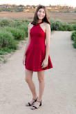 It's a very soft, stretchy material. It fits very well and it's really comfortable. Overall, amazing dress! - George K.
