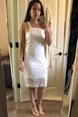 I ordered this for bridal shower activities, I like the length for such a family event. The back adds some spice, very pretty. - Audrey H.
