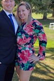 Love this romper! I wore it to my cousins wedding and it was perfect! I got a ton of compliments. I usually wear a small but they were sold out. I definitely could've worn the small because the medium was a tad big but it was still comfortable and looked good. The sleeves stayed put while dancing even with the open back. Love it!! - Sarah M.