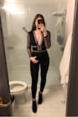 I wore this bodysuit to a girls night out and I got so many compliments! The material is thick enough that you don't need a bra and it hugs your boobs nicely so they don't feel like they'll slip out! The open back was a fun touch! I felt beautiful, comfortable and confident in this outfit!! - Kelly C.