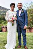 I'm originally from the states, but I live in the Sacred Valley of Peru now. The wedding dress styles available down here are very overtly ball gown, and I was in a 3-month pinch to find a wedding dress (that I love). I found Lulus website, and I was drooling over the elegant simplicity of this Adley dress, not to mention the uber-affordable price tag. I was nervous to order a wedding dress online without trying it on or being able to see the fabric and feel the texture. But when the dress arrived, I tried it on immediately and it fit like a silk glove. I couldn't believe it - seriously. I had read all of the reviews from the women who've purchased it, and a majority of the comments and feedback regarding this dress are spot-on. I chose a simple 1" heel sandel, so I had to have the front of the dress hemmed-up approximately 1-2". The back of the dress falls nicely and and a bit longer, which was just enough of a subtle trailing effect without feeling like I was dragging a train (not my style). - Ulrikes -.