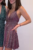 Such a gorgeous dress for homecoming! My school just had our "snowcoming" and I felt amazing in this dress and it was comfortable to dance in all night. It was not too short like some lulus dresses on me, and the adjustable straps were great. Also, the glitter didn't shed and fall off which is great! I did have to size down because there was too much room in the torso area. - Anne M.