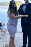 Wore this to a September wedding and it was perfect! I usually have to get the tops of Lulus dresses taken in a little bc my measurements are weird..but after I did that, it fit perfectly. Color is pretty and feminine. - Brittany C.