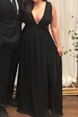 I loved this dress! It was low cut but was manageable to wear with one of those low bras. Recieved lots of compliments on it all night and on IG - Chan M.