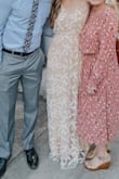 I wore this dress for my rehearsal dinner, and it was just what I wanted! The material didn't feel cheap at all. Some of the beading did get snagged but it was unnoticeable. It was also fairly long, even with 4 inch heels. The waist and chest was a little loose, but overall loved the dress!! - Sarah G.