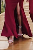 These shoes were amazingly blingy and looked great with my bridesmaid look. However, the satin fabric of the ankle ties frayed a lot after just the first time tying and untying them. The worst thing is that these shoes hurt the balls of my feet and my toes so badly that I could only wear them for 30 minutes before I had to take them off for the rest of the night, and they caused an issue in the nerves of one of my feet where my toes felt like they were asleep for a week after that. My friend bought the exact same heels and literally cried because of how painful they were. 

They look bomb but are definitely not worth the pain. - Devon R.