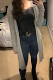 Shirt is kinda static-y and short. Very cute and goes with lots of things, exactly what I was looking for. - Sarah D.