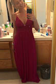 This is the most beautiful shade of magenta. It's soft and romantic. The fit isn't one of those that makes you feel skin tight and also isn't so loose that you feel like you look pregnant. I wish they'd bring it back so I could use it for my bridesmaid dresses. - Katie Y.