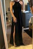 This dress is beautiful! I love the way it fits, and the lace part is amazing. It is a little bit long for me, and kind of drags on the floor even with heels. Other than that this dress is gorgeous. - Cassidy E.